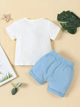 2pcs Short Sleeve Shirt Cotton Blend Breathable Summer Set